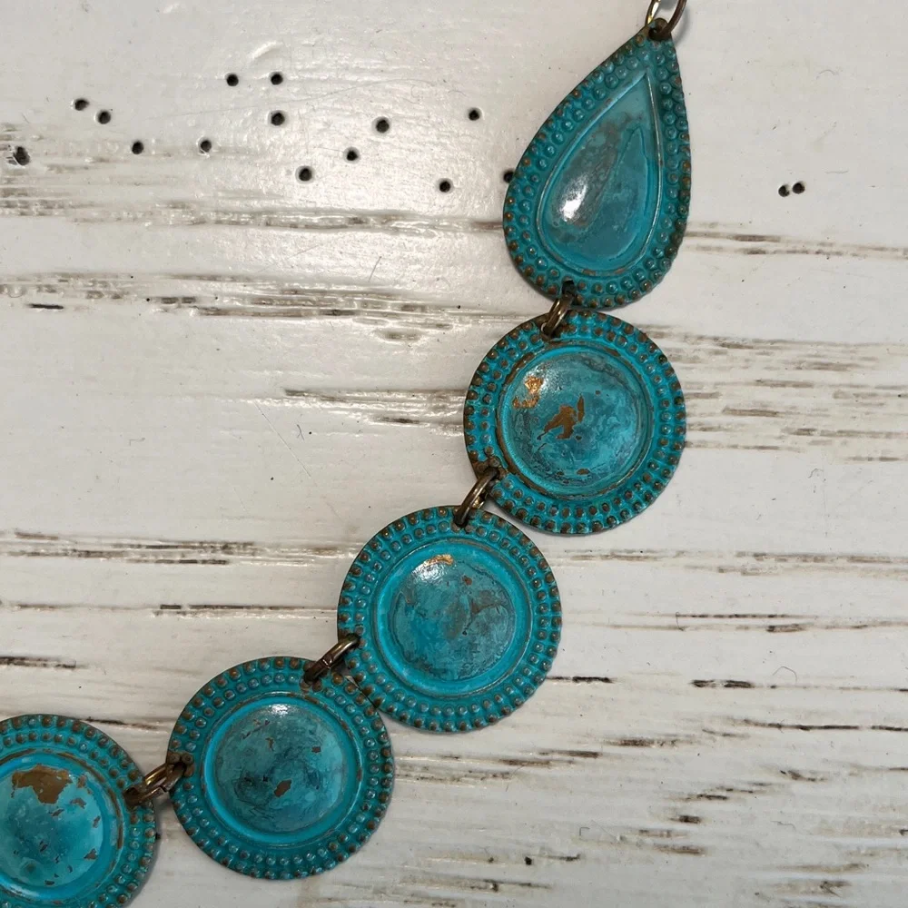 We Dream in Color Little Agea verdigris brass necklace